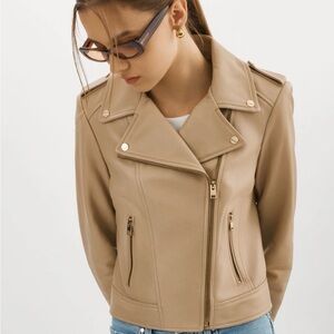 Lamarque | DONNA GOLD ICONIC LEATHER BIKER JACKET